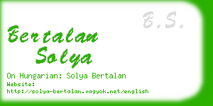 bertalan solya business card